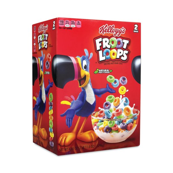 Kelloggs Froot Loops Breakfast Cereal, 43 oz Bag, PK2, 2PK 22000900